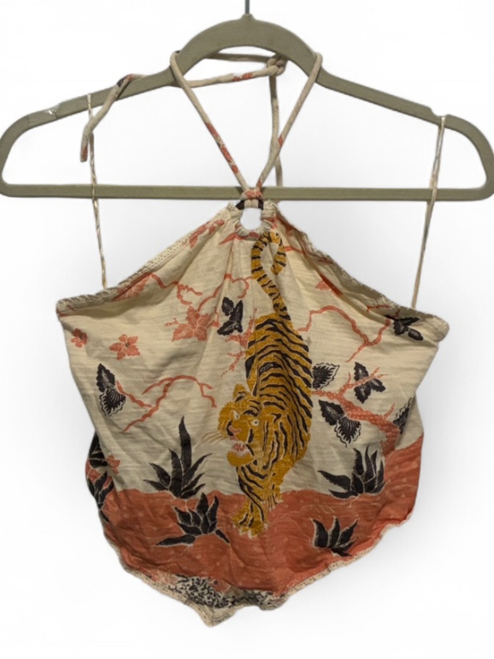 Kimchi Blue Urban Outfitters Mya Tiger Graphic Halter Tank Top